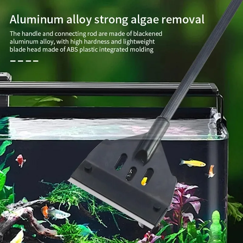 Herramienta de limpieza de pecera, eliminación de algas de arena plana, raspador de eliminación de algas de vidrio de doble uso, herramienta de limpieza del hogar, accesorios para acuario