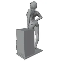 Figura de resina decorativa para gatos y perros – Miniatura mujer