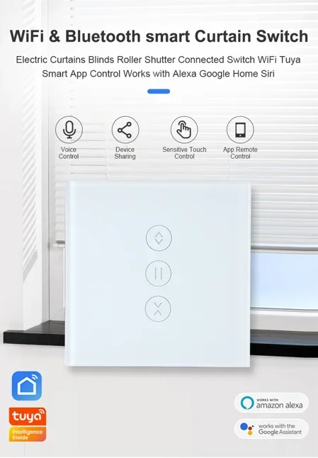 Control por voz compatible con Alexa y Google Home