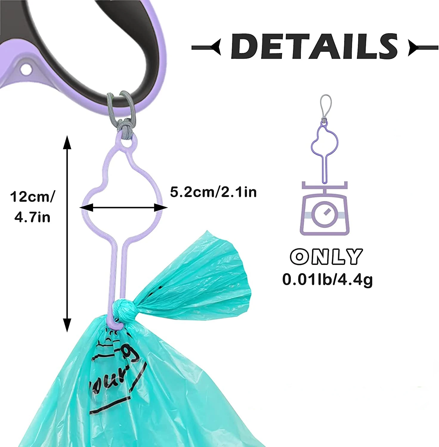 Dispensador de bolsas para excrementos de perros manos libres, soporte para correa, bolsas de residuos para mascotas, accesorios para caminar, suministros de limpieza para perros - imagen 5