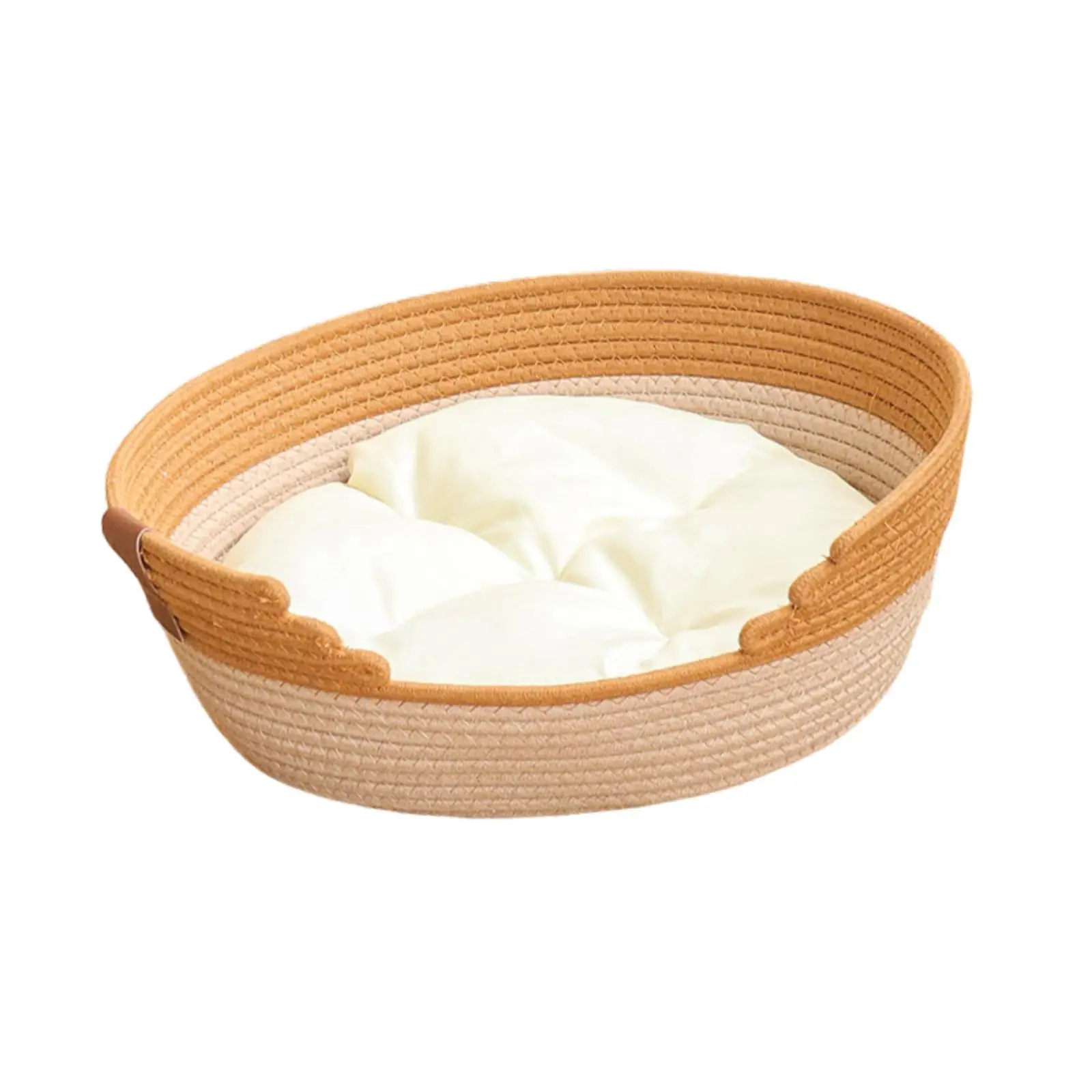 Cat Bed Basket Kitten Bed with Cushion, Breathable, All Four Seasons Lounge Bed, Cat House for Indoor Dogs