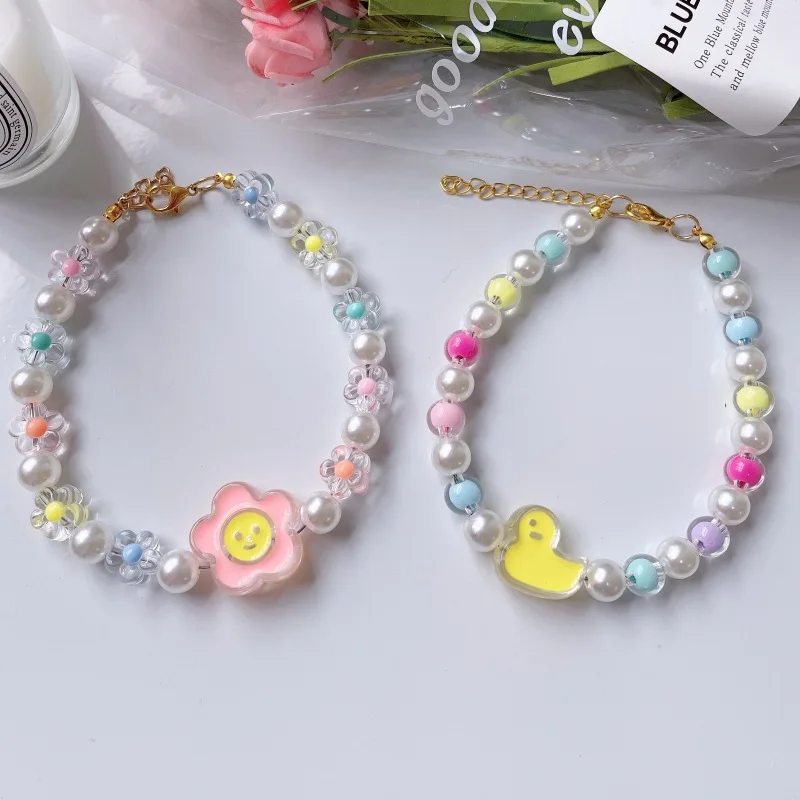 Collar de cuentas de flores para Gato, cadena para el cuello para perro y gato, anillo ajustable para el cuello, accesorios para mascotas, accesorios para perros pequeños - imagen 4