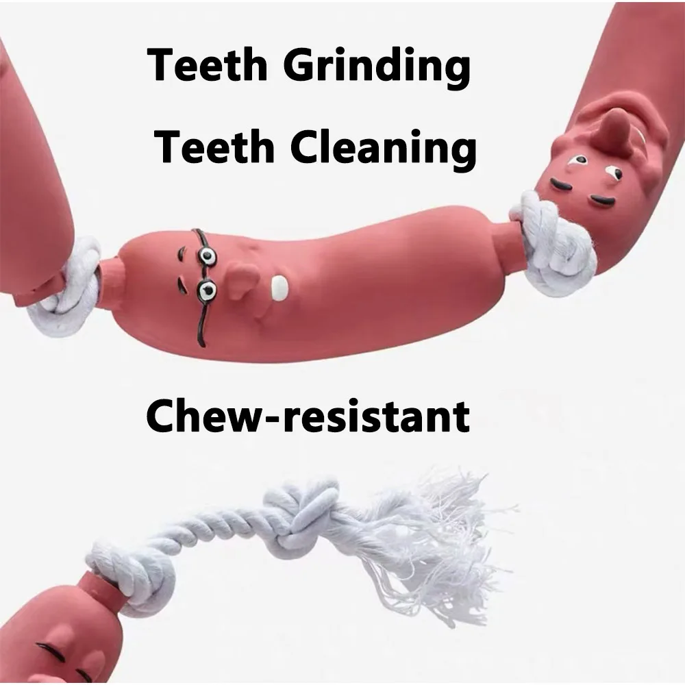 Juguete interactivo de salchicha para perros y mascotas, cuerda de algodón para entrenamiento, resistente a mordeduras, suministros interactivos y divertidos para mascotas - imagen 2
