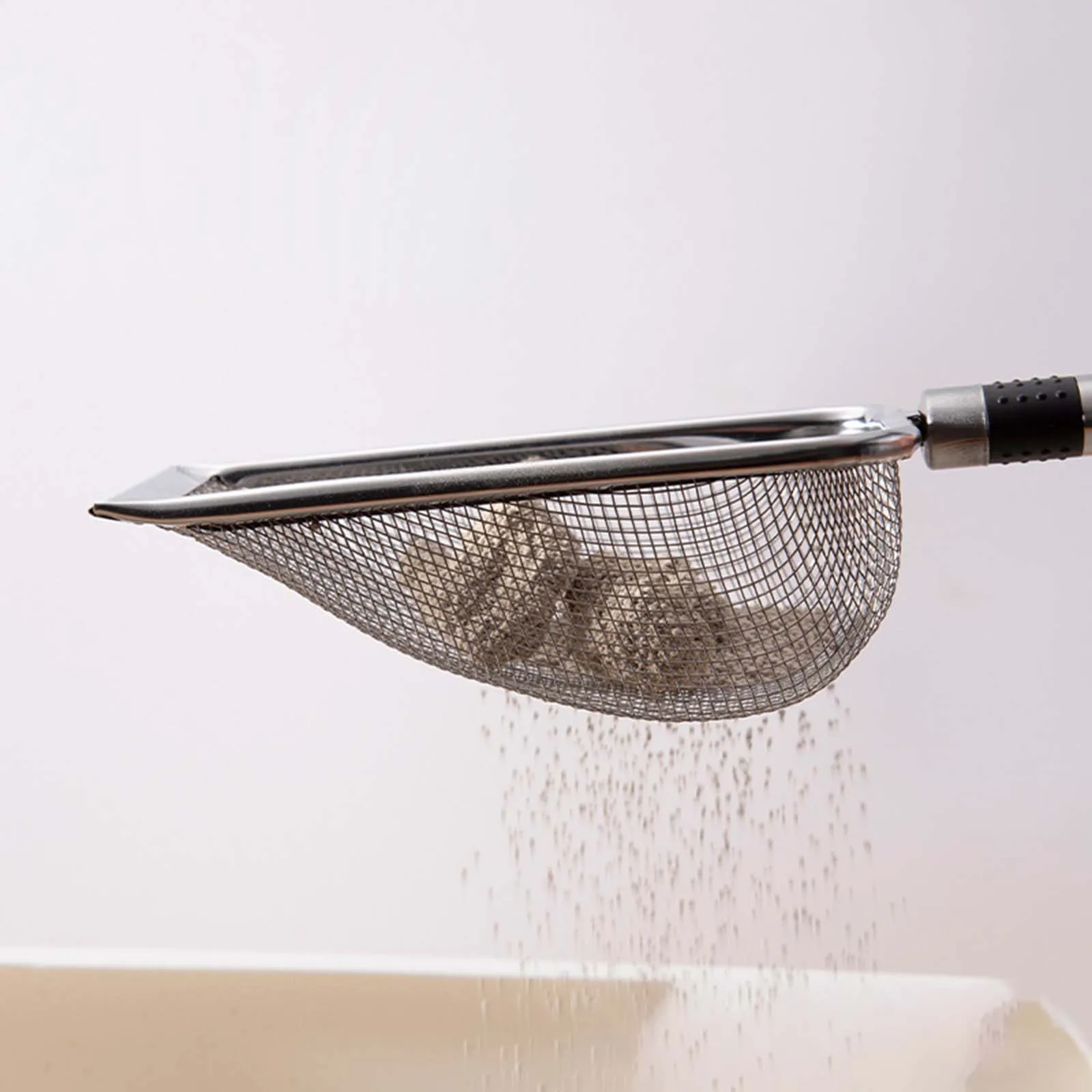 Pala de arena de Metal para gatos con orificio para mango, cuchara para residuos de mascotas, herramienta de limpieza, cuchara para gatitos, bandeja de arena para gatos, tamiz, suministros para mascotas - imagen 2