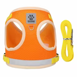 Chaleco arnes de pecho con correa reflectante para perros y gatos