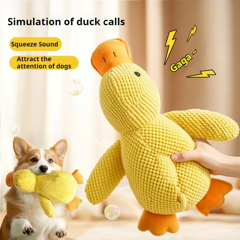 Pato de peluche resistente para perros – Juguete masticable con sonido - imagen 4