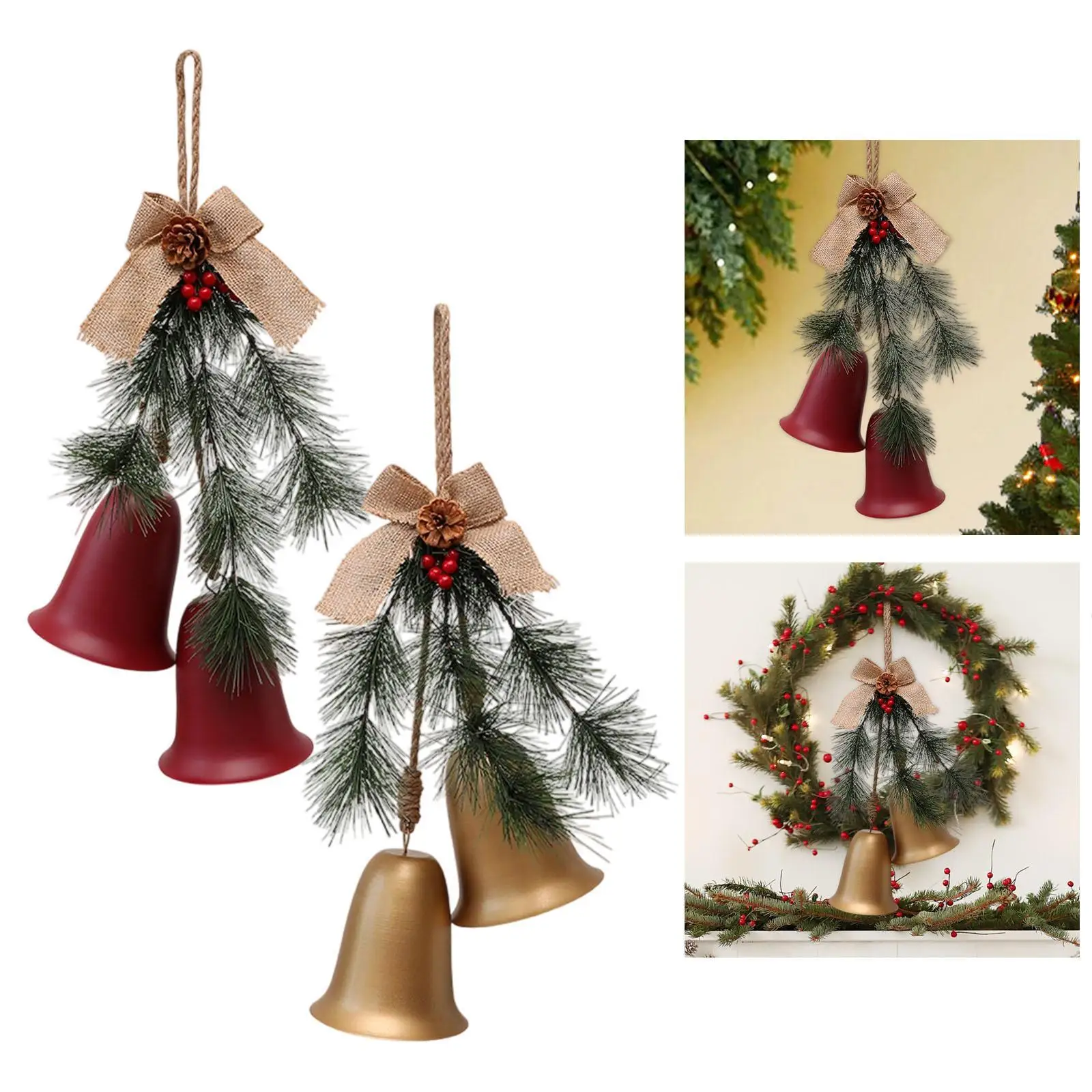 Adorno de campana de Navidad colgante colgante árbol de Navidad decoración colgante para celebración, centros comerciales, festivales, porche, Año Nuevo