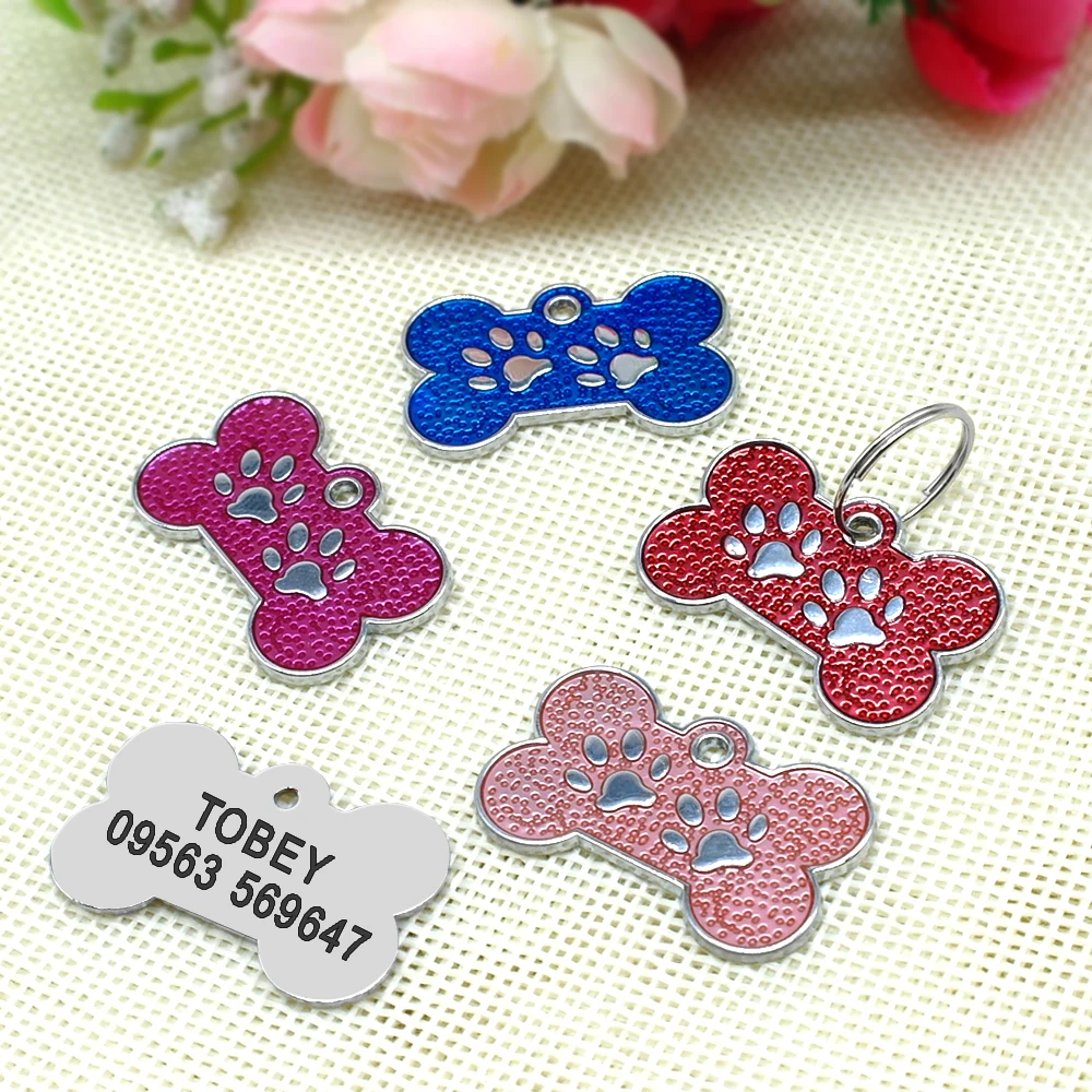 Placa identificativa hueso para collar de gato y perro personalizable - imagen 2