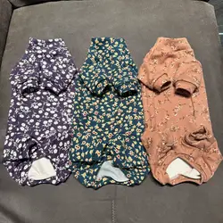 Pijama manga larga para gato Sphynx – Estampado floral de algodón para hembra