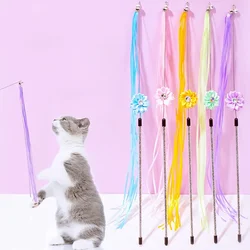 Palo cazamoscas interactivo con borla y campana para gatos