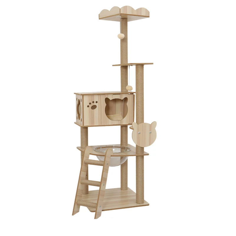 Plataforma multicapa, torre de árbol para gatos, casa de madera, cuerda de Sisal, postes raspadores para gatos, hamaca de molienda, marco de escalada para gatos - imagen 5