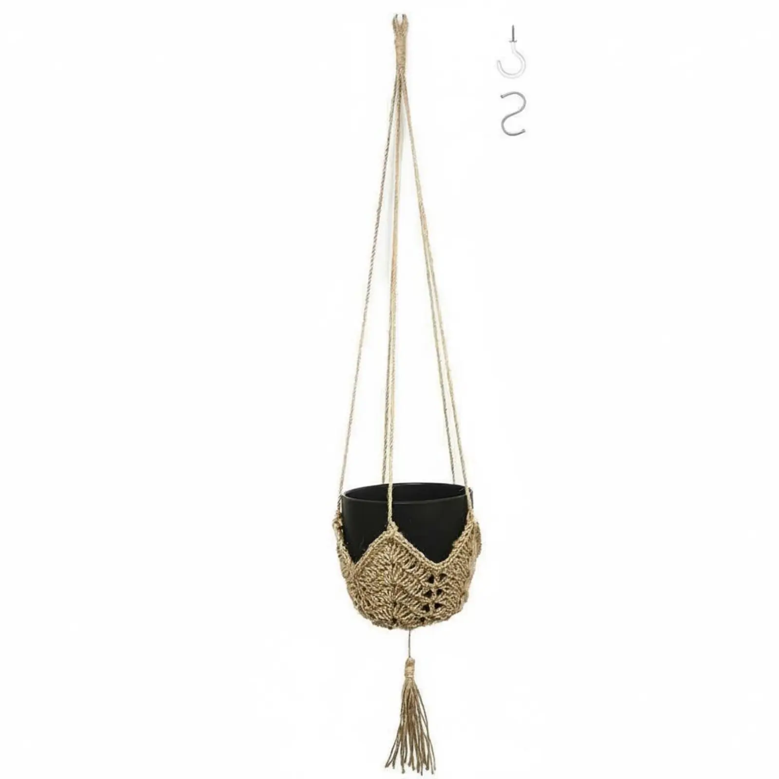 Maceta colgante bohemia de macramé para gatos y perros, con herrajes - imagen 4