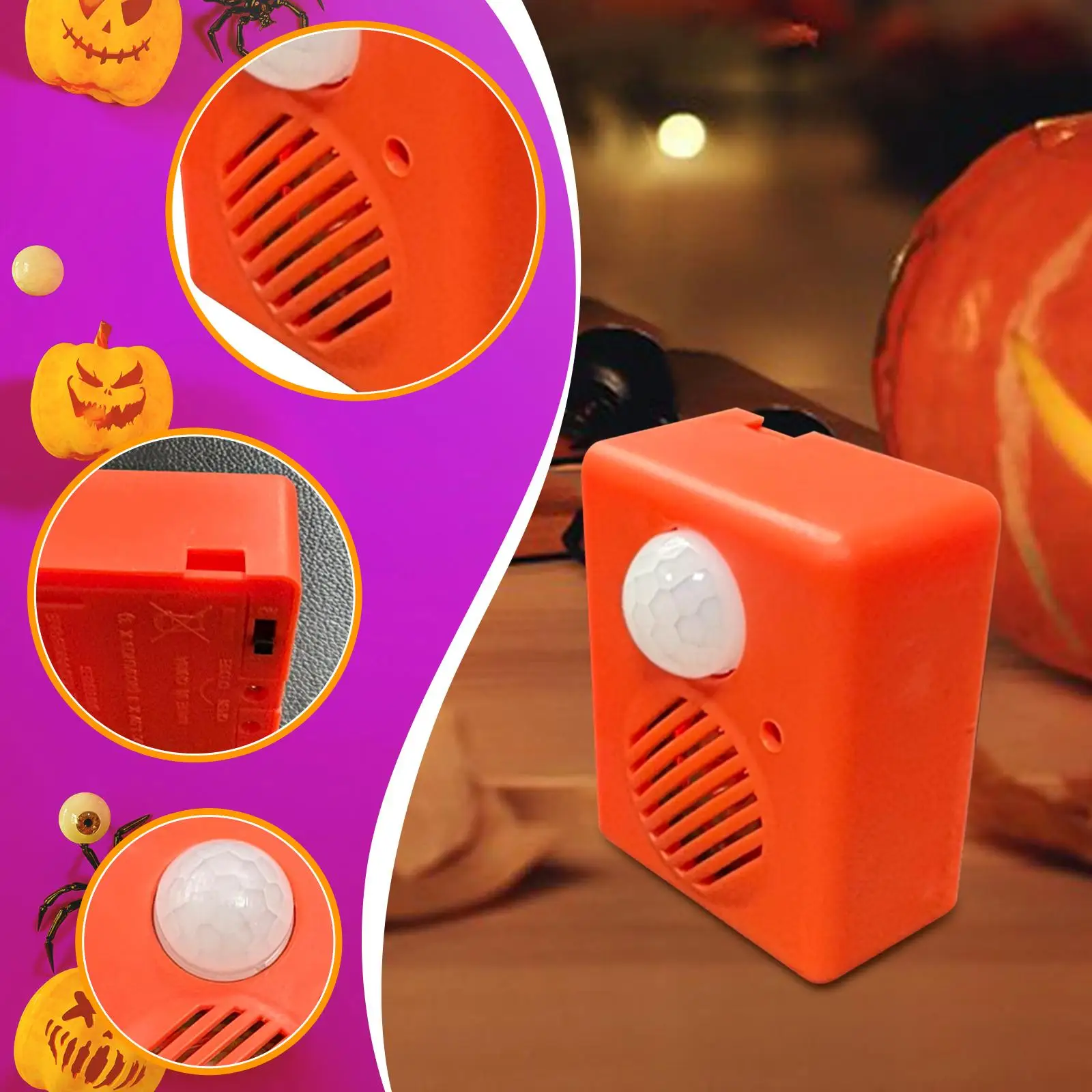2x Halloween Sound Scary Sound Funny Halloween Decoration Scream Speaker