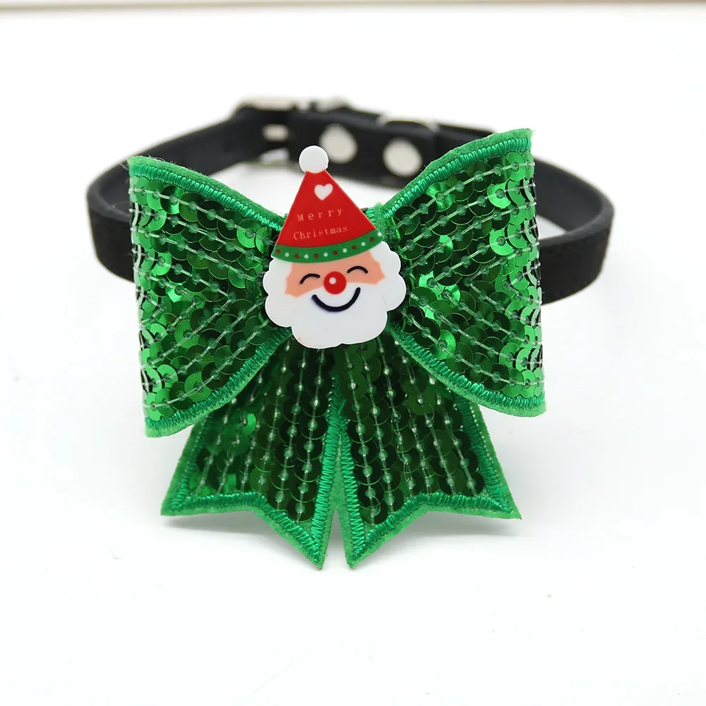 50 Uds. Accesorios navideños para perros, pajarita brillante para perros, accesorios de Collar deslizante, pajaritas navideñas para perros, suministros para mascotas - imagen 3