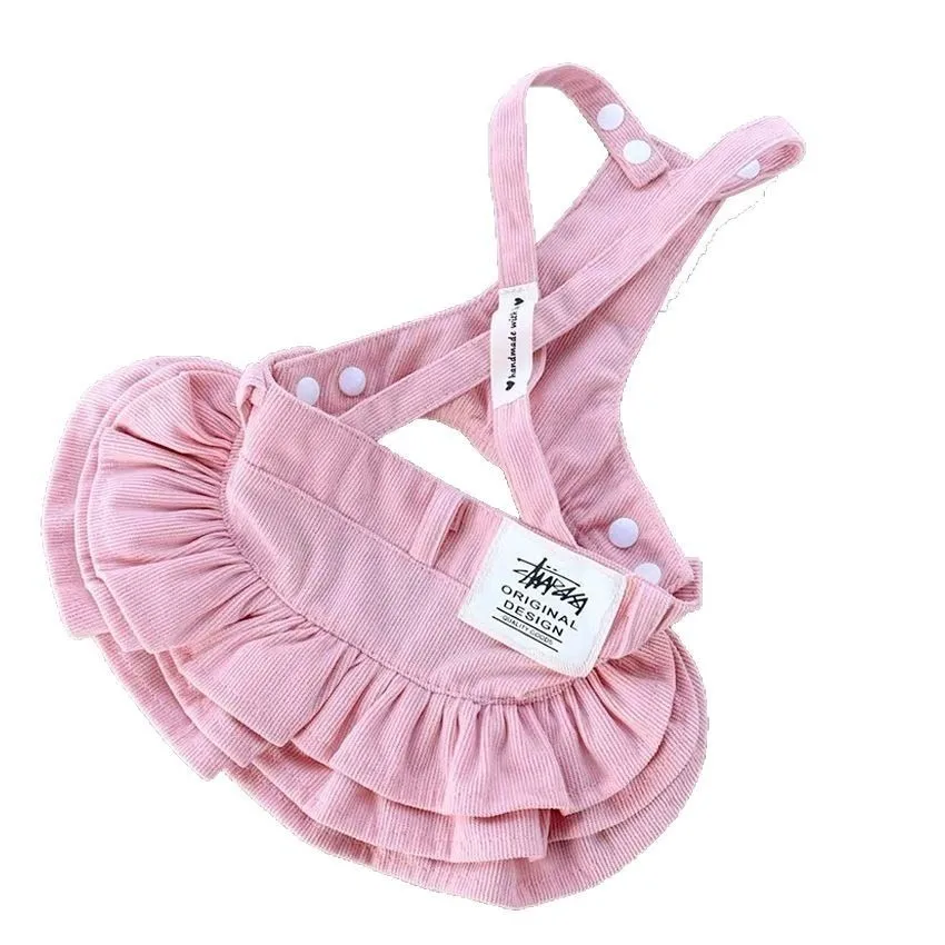 Vestido de primavera para mascotas, falda bonita de vaquero con pastel, falda con tirantes para las cuatro estaciones, ropa para mascotas, Yorkshire, perro pequeño y gato - imagen 4