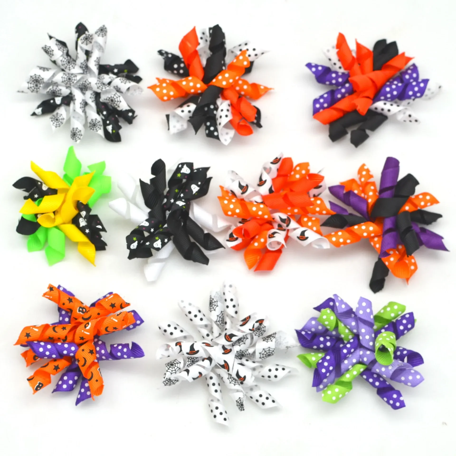 100 Uds. Lazos para perros de Halloween, lazos para el pelo de perros a granel, bandas de goma para Halloween, mascotas, perros, lazos para el cuidado, accesorios para el cabello para perros