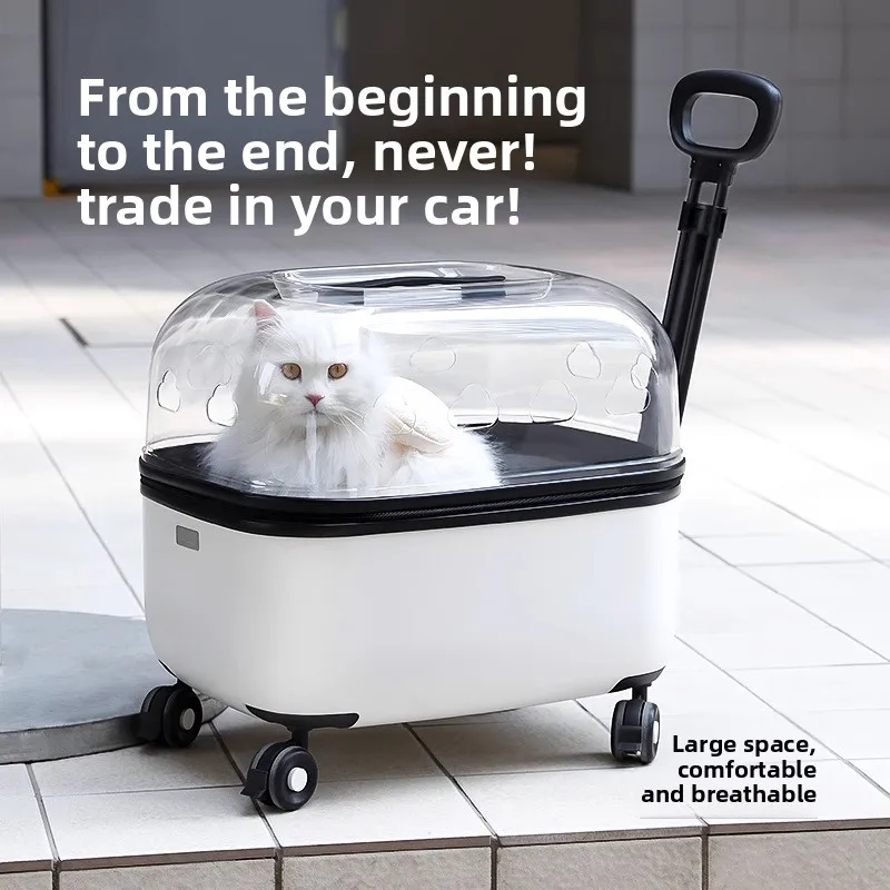 Transportín con ruedas para gatos y perros plegable transpirable - imagen 2