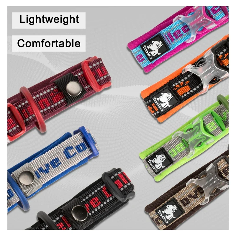 Truelove-Collar de nailon reflectante para mascotas, hebilla Duraflex resistente, para perros pequeños, gatos y grandes, para viajar, correr, caminar a campo traviesa, TLC50121 - imagen 2