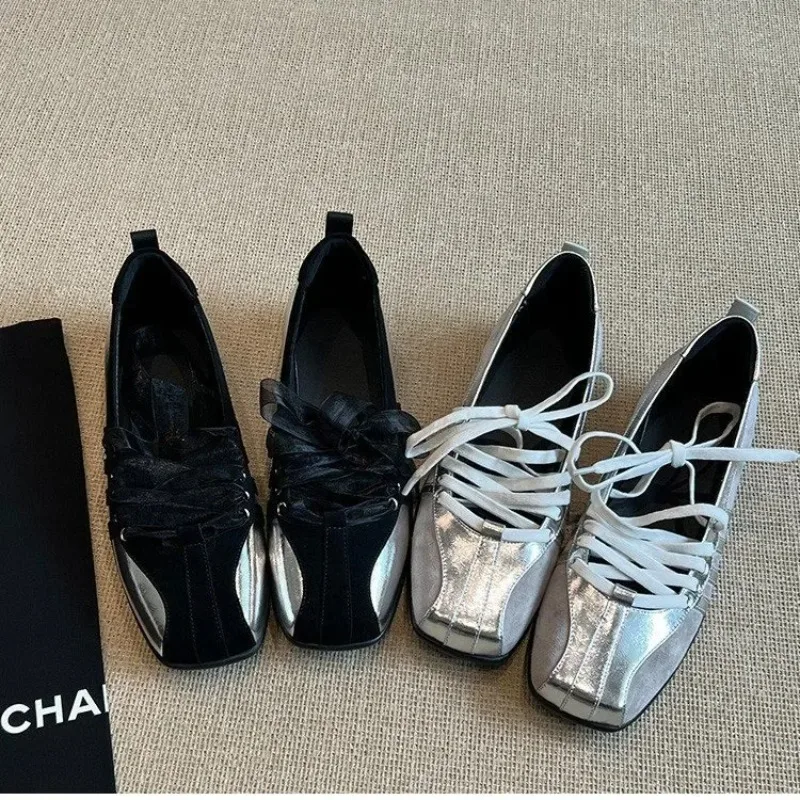 Zapatos planos de Ballet informales para mujer, nuevo estilo, tacón bajo, microfibra, plantilla EVA mejorada, parte inferior de goma, diseño moderno, primavera y otoño