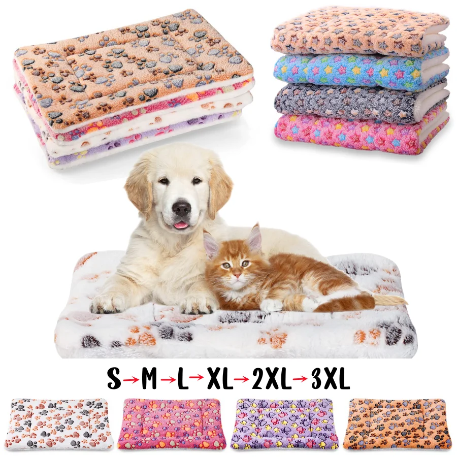 Estera de franela para mascotas, cama para perros y gatos, estera gruesa para dormir, manta para perros, estera para cachorros, gatitos, cama para perros pequeños y grandes