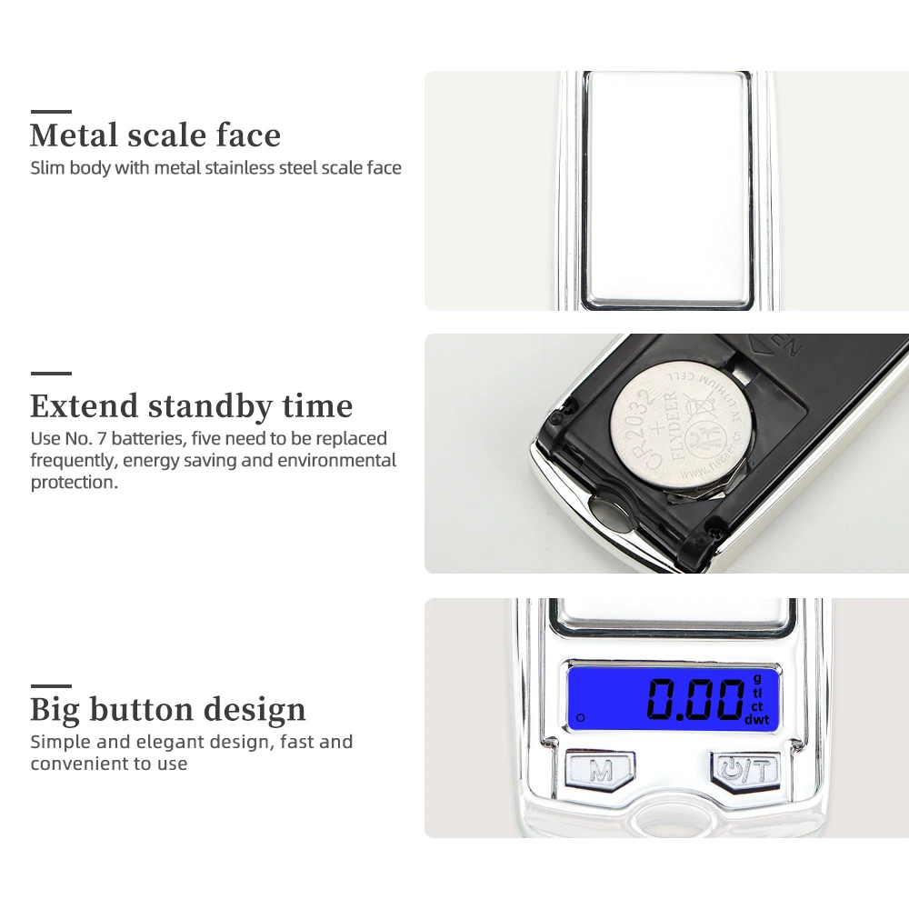 Mini báscula electrónica de 100g/200g, báscula Digital LCD con llave de bolsillo, báscula Digital de 0,01g, báscula de peso para joyería y gramos de oro - imagen 4