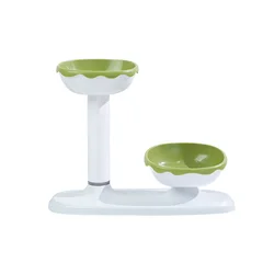 Comedero elevado ajustable con cuencos dobles para gatos y perros