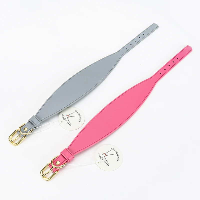 Collar y correa de Galgo Italiano, color rosa y gris, PU suave, se adapta a Lurcher whippet Saluki o cualquier otro Collar para mascotas Sighthound - imagen 5