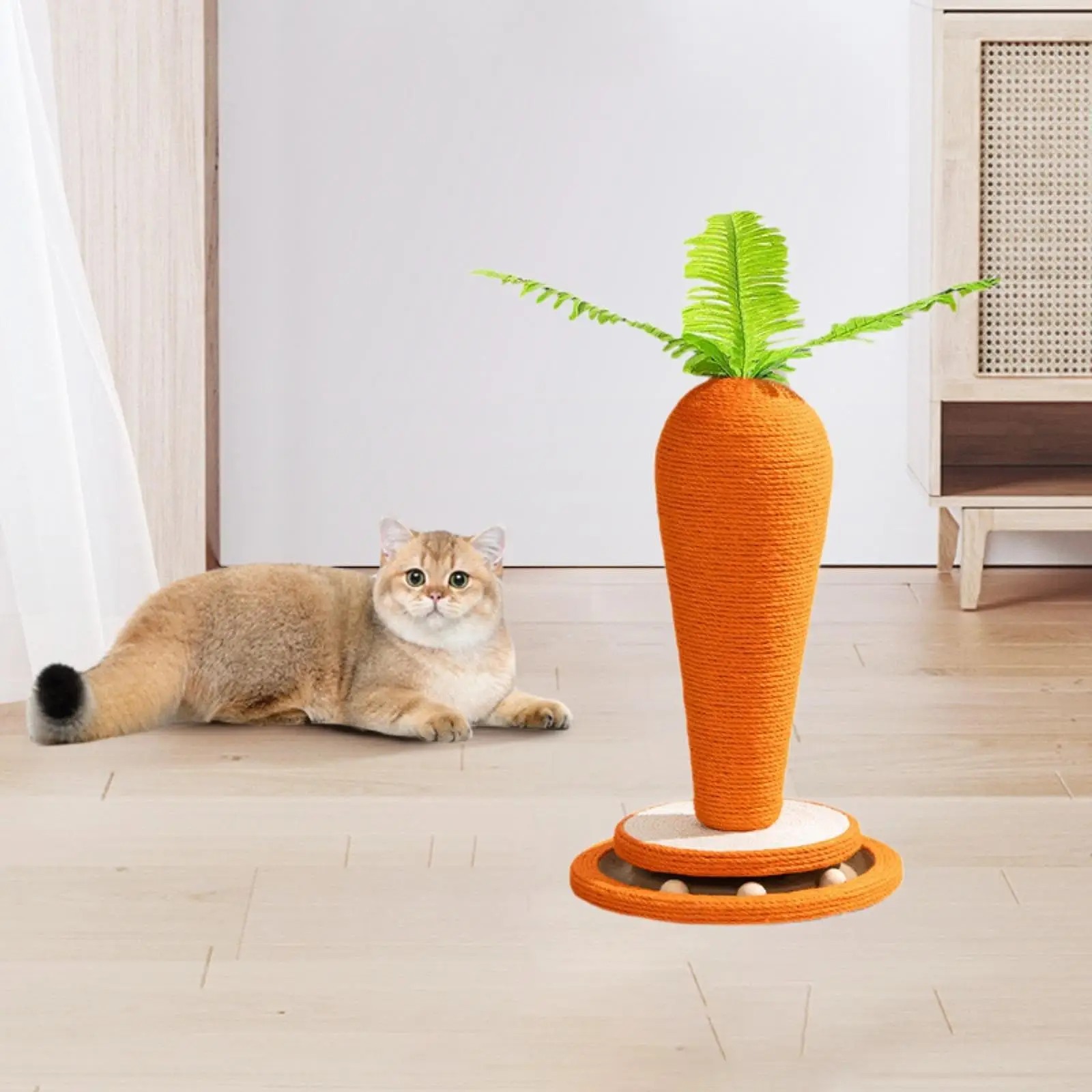 Cat Scratch Post Toy Carrot Shape Cat Climbing Tree for Exercise Resting