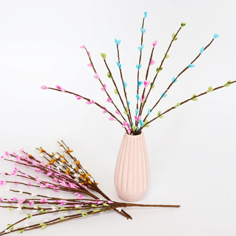 Vine Artificial de Pascua con bayas, tallos florales decorativos de primavera, ramas de ramitas de Pascua para decoración central de arreglo Floral - imagen 3