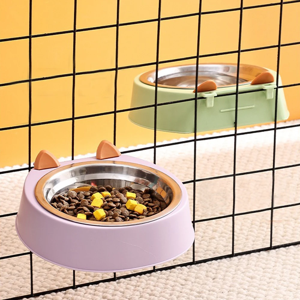 Comedero de jaula fija para perros y gatos, cuenco colgante de acero inoxidable para comida y agua, cuencos desmontables para mascotas, platos para beber para cachorros y gatitos - imagen 5
