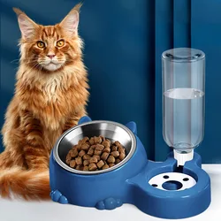 Cuenco 2 en 1 antivuelco acero inoxidable para perros y gatos