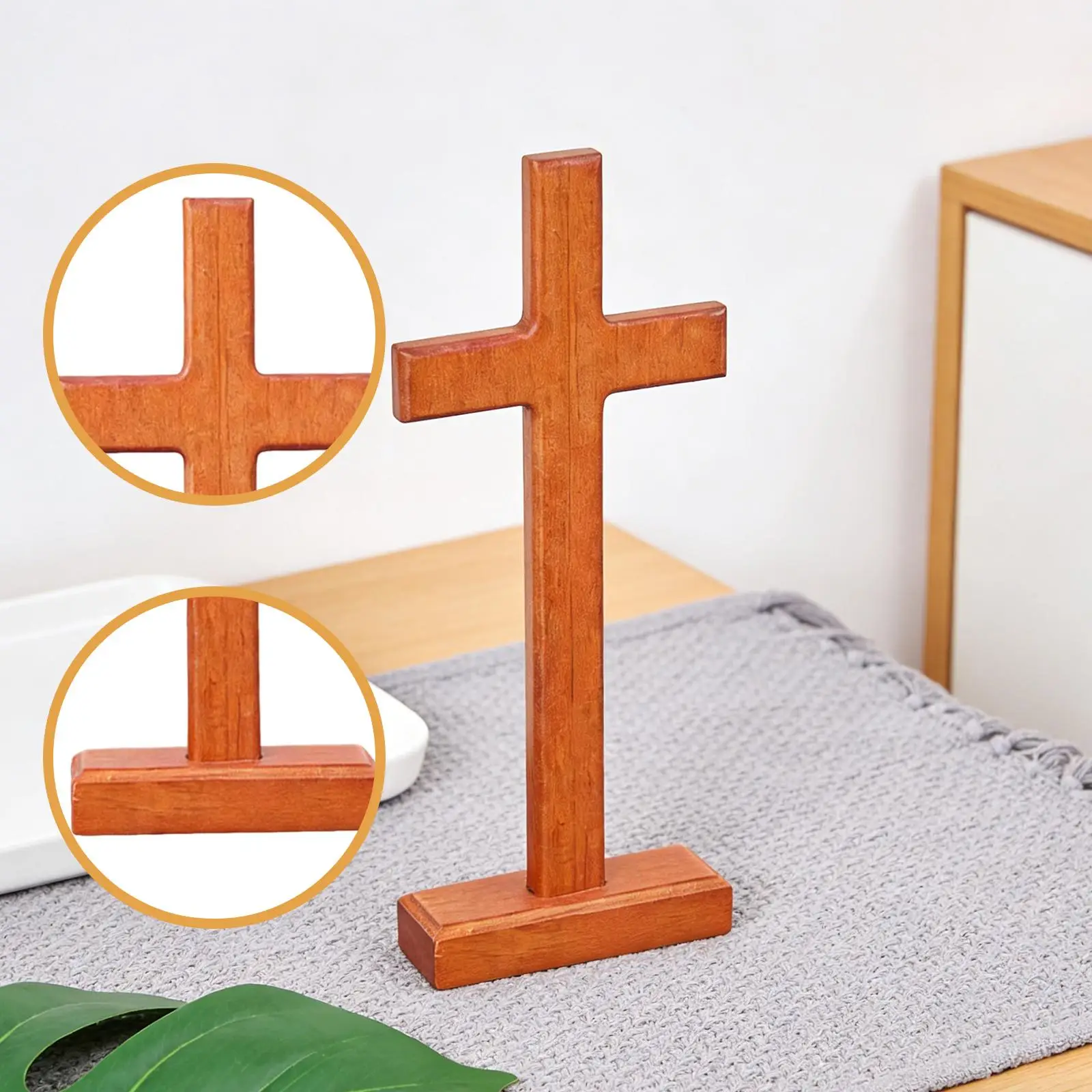 Cruz madera doble cara escultura cristiana decoración perros gatos - imagen 5
