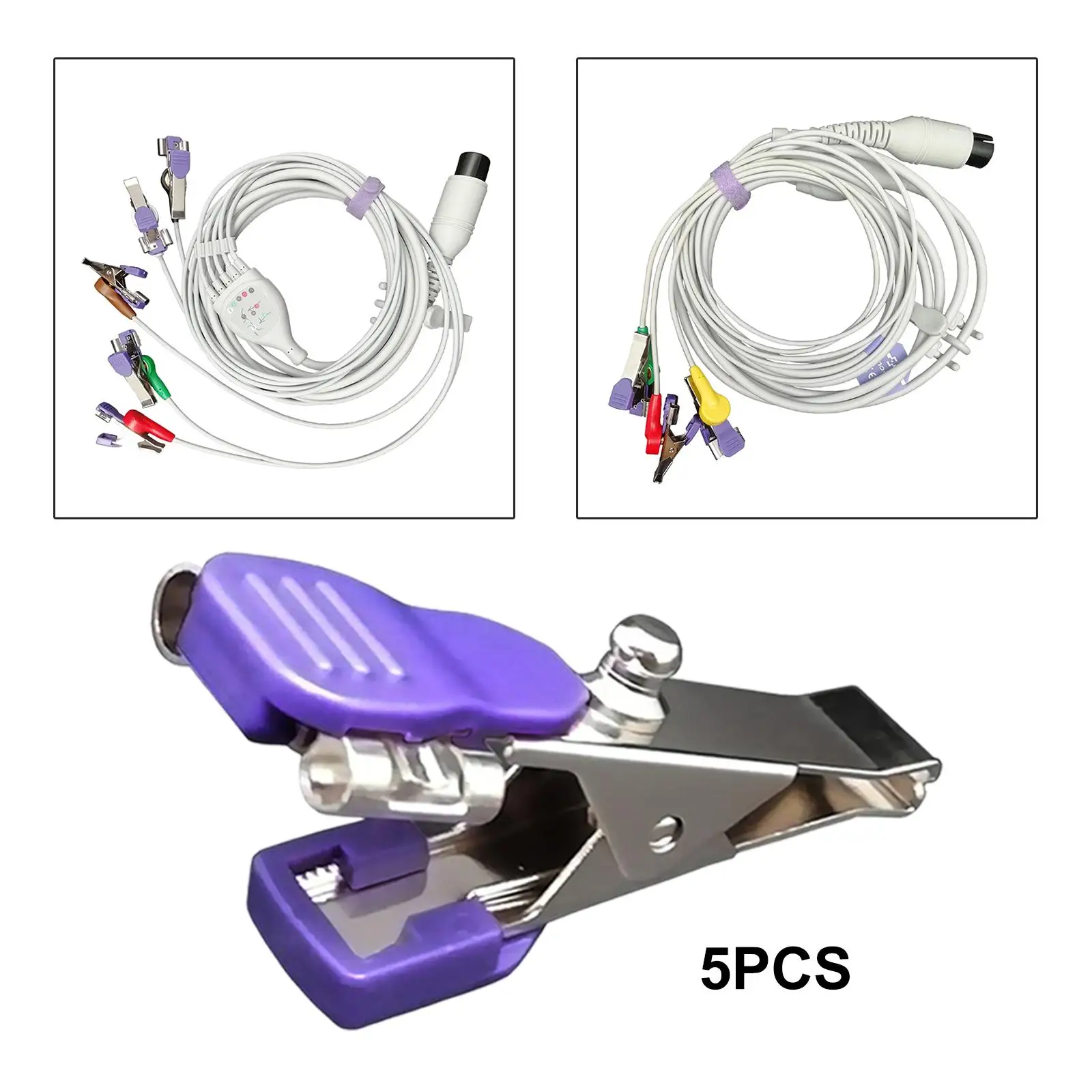 5 Pieces Reusable Pet Ecg Alligator Clip Veterinary Ecg Clip Crocodile Clamps for Pets Dog
