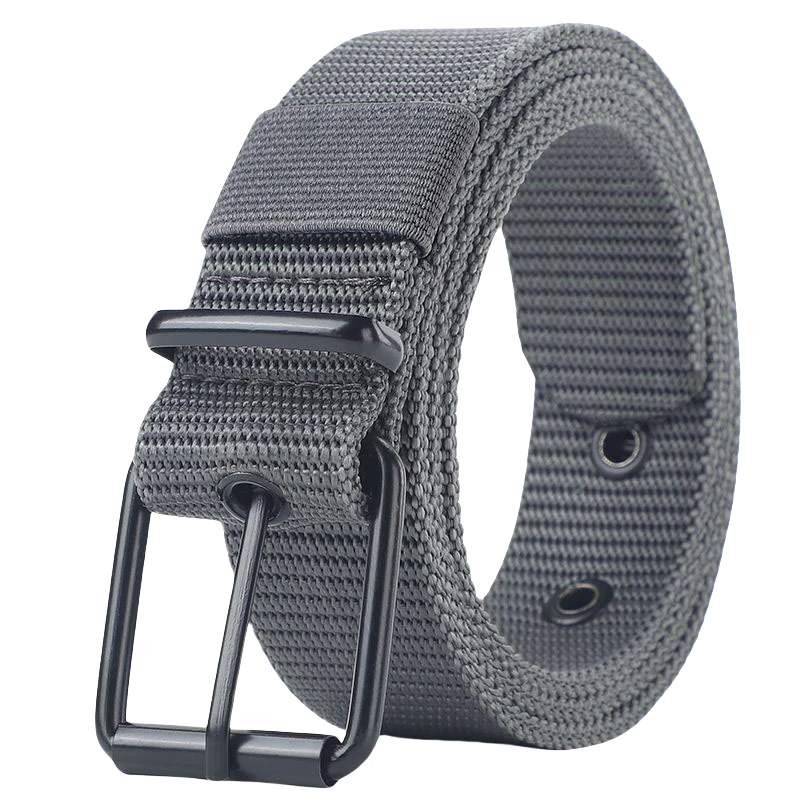 Cinturón para hombre, cinturón de cuero con hebilla de lona porosa, cinturón táctico para deportes al aire libre, cinturón con ojales a la moda para mujer con cinturón vaquero para mujer - imagen 4