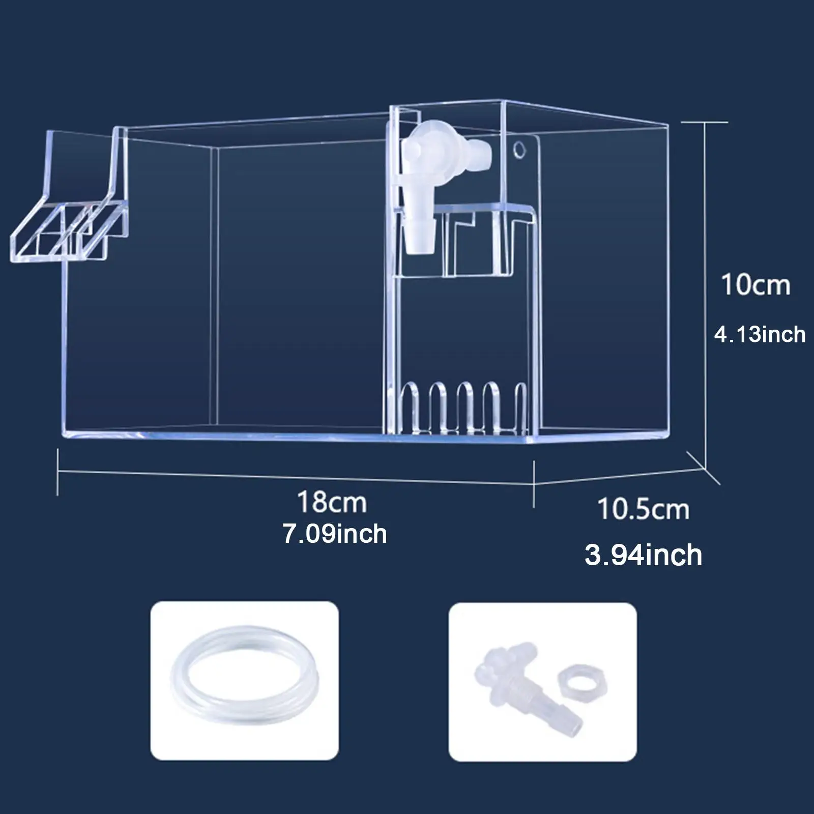 Fish Tank External Filter Box Quiet Drip Water Flow Box Hang on Filter Box Drawer Filter Box for Small Fish Tank Turtle Tank