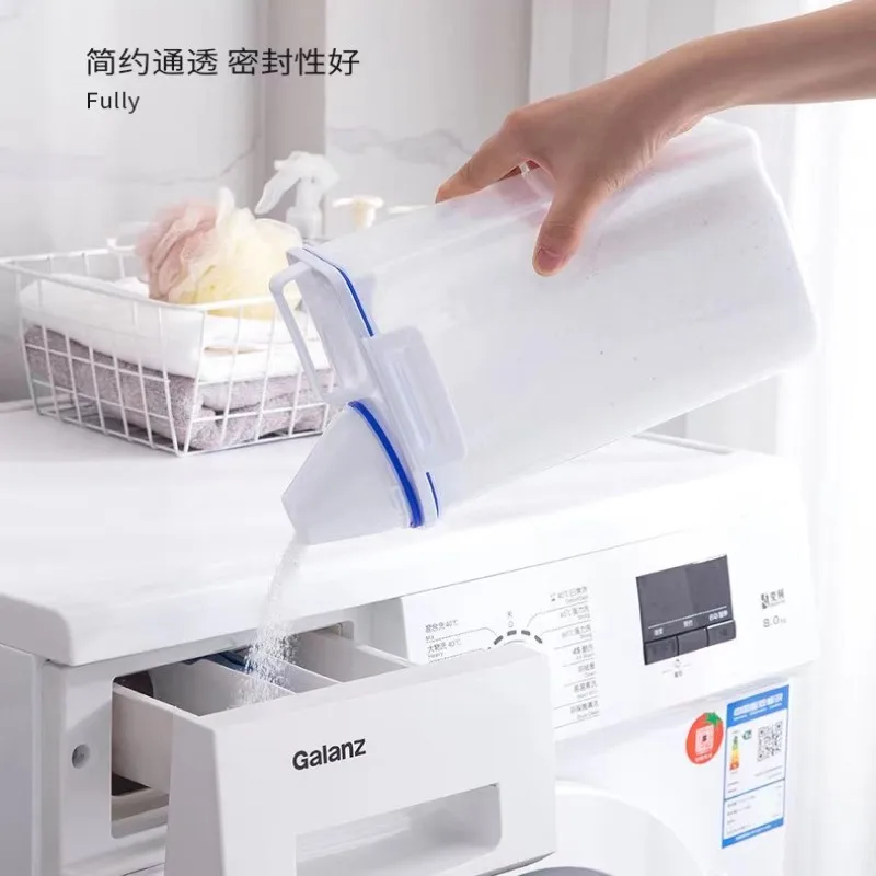 Cubo de comida para perros y gatos, recipiente de plástico con taza medidora, tarro sellado a prueba de humedad, accesorios para mascotas, caja de almacenamiento de cocina - imagen 5