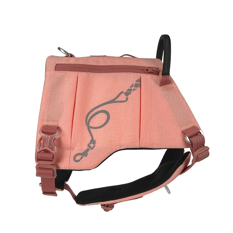 Winhyepet-arnés rosa para perros con bolsillos, chaqueta de viaje para perros, chaleco reflectante ajustable para exteriores, arnés antiescape - imagen 2