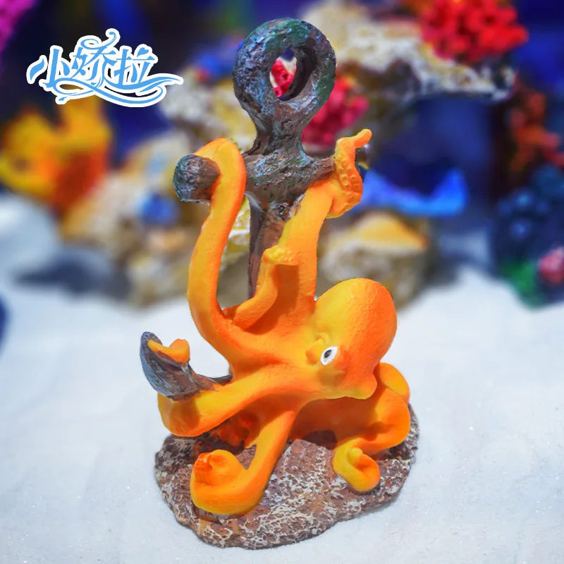 Adorno Acuario Resina – Pulpo y Tortuga Marina Decoración - imagen 5