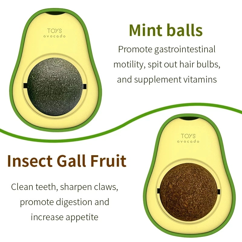 Artículos para mascotas, juguetes para gatos, hierba gatera, bola de pared, juegos para gatos, coño giratorio, golosinas para lamer, juguete para blanquear los dientes 360 °   bola interactiva de pared - imagen 4