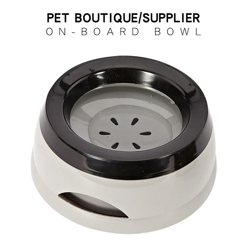 Cuencos flotantes para perros y mascotas, cuenco para gatos con boca no húmeda, sin derrames, alimentador de agua potable, cuenco portátil de plástico para perros, accesorios de soporte