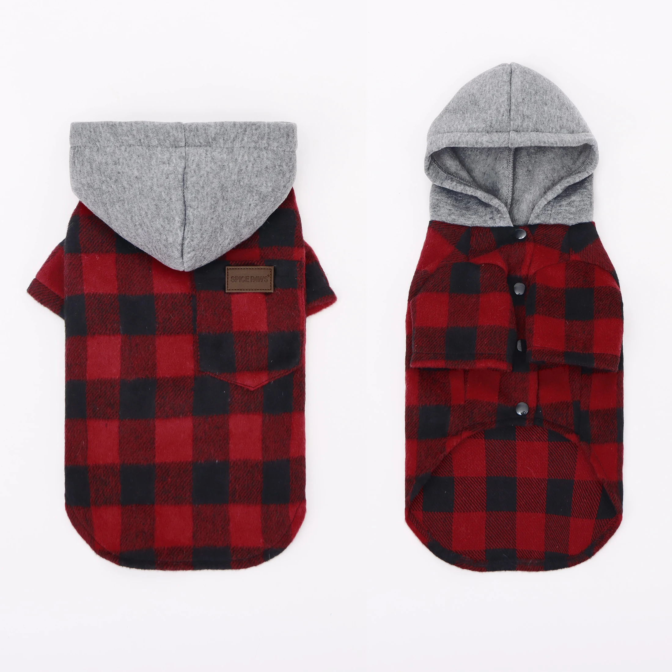 Abrigo forro polar cuadros para perros y gatos otoño invierno - imagen 4