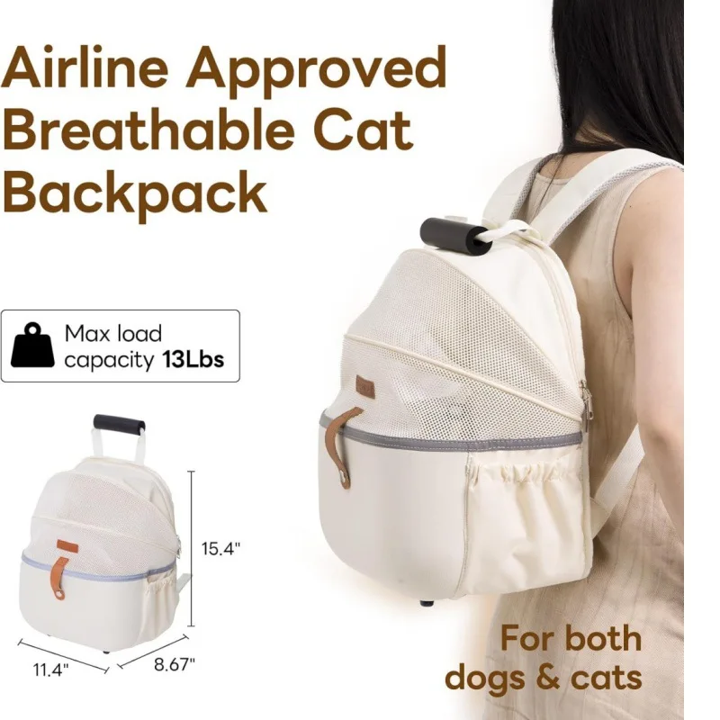 Mochila transportín cápsula transpirable espaciosa para gatos y perros - imagen 3
