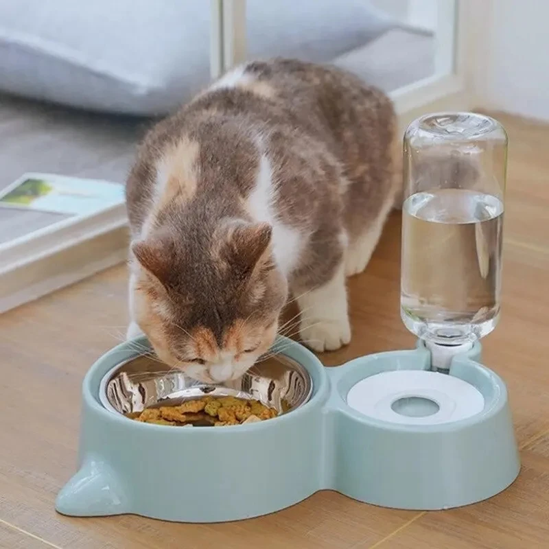 Dispensador automático de agua 2 en 1 para mascotas, cuenco de comida para perros y gatos, contenedor de comida con bebedero, alimentador de mascotas, nuevo