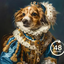 ATUBAN Retrato de mascota personalizado de foto, pintura de gato renacentista, regalo para amantes de las mascotas, regalo de retrato de mascotas, arte de pared, regalo conmemorativo de mascotas