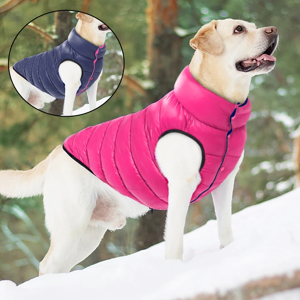 Chaqueta suave de invierno para perros, ropa Reversible de invierno para perros, chaleco, abrigo, ropa gruesa para mascotas, traje impermeable para perros pequeños, medianos y grandes - imagen 4