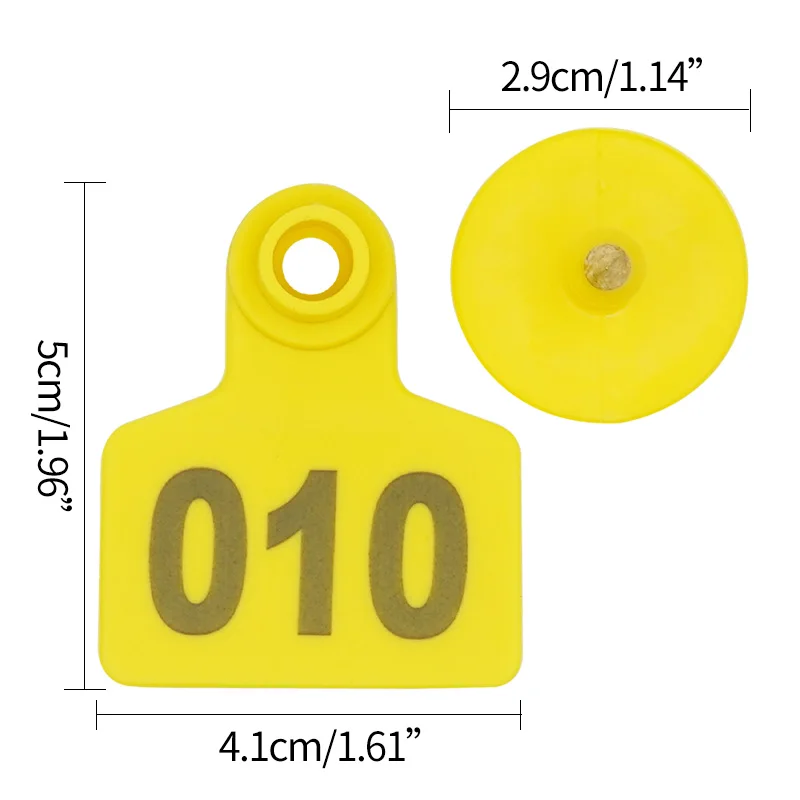 Letreros de etiqueta de oreja de cerdo y oveja con la palabra n. ° 1-100, aretes de cabeza de cobre con escritura láser para oreja, tarjeta de identificación de animales, 500 unidades - imagen 4
