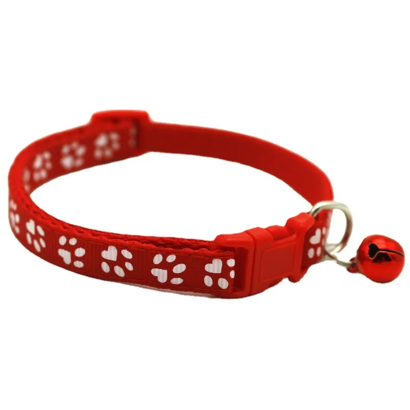 Collar de campana con estampado de pata de pie de 15 colores, Collar rosa para perro y gato, accesorios para gatitos, suministros para gatos, producto para mascotas - imagen 5