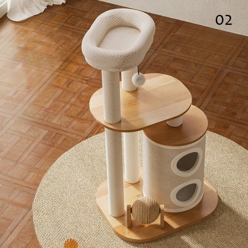 Árbol de madera maciza para gatos, cama para gatos, muebles de torre, accesorios, hierba de juguete, árboles, hamaca para gatitos, casa oculta para gatos, suministros para mascotas - imagen 2