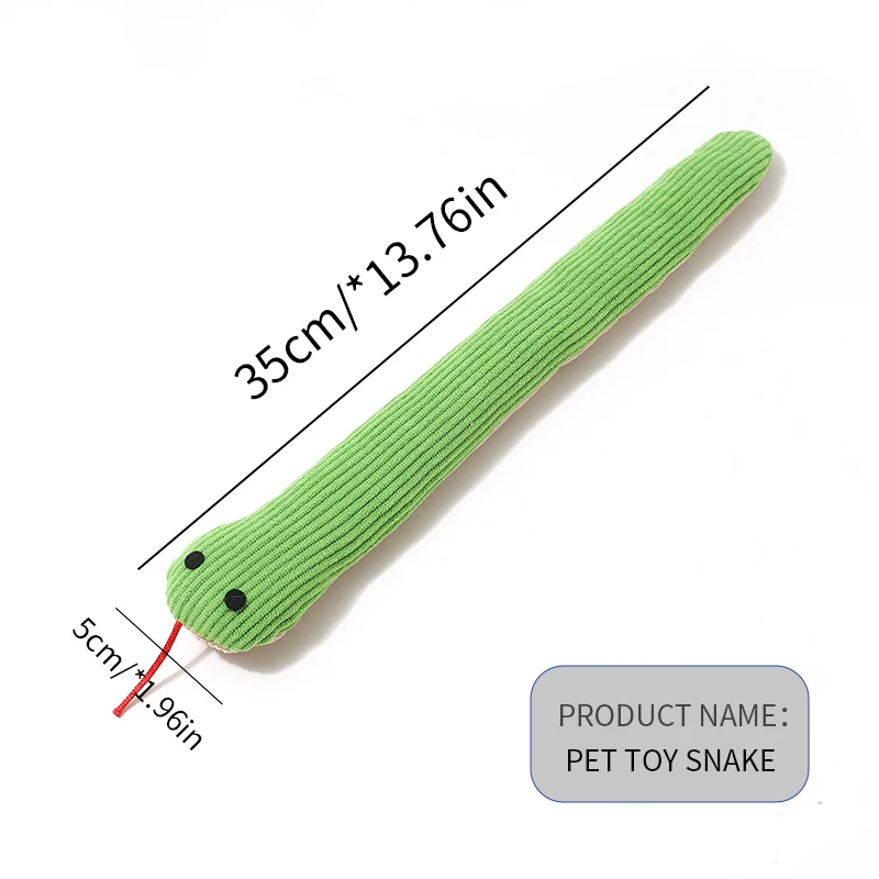 Juguete de hierba gatera para gato, simulación de serpiente verde pequeña, juguete para gato, sonido de papel crepé, juguetes interactivos para masticar para gato, regalo - imagen 3