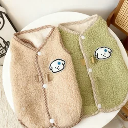 Chaleco con estampado bonito para perros, chaqueta suave y cálida para perros, cárdigan de felpa para cachorros, abrigo, suéter de lujo para gatos, chaqueta para mascotas, abrigo, ropa